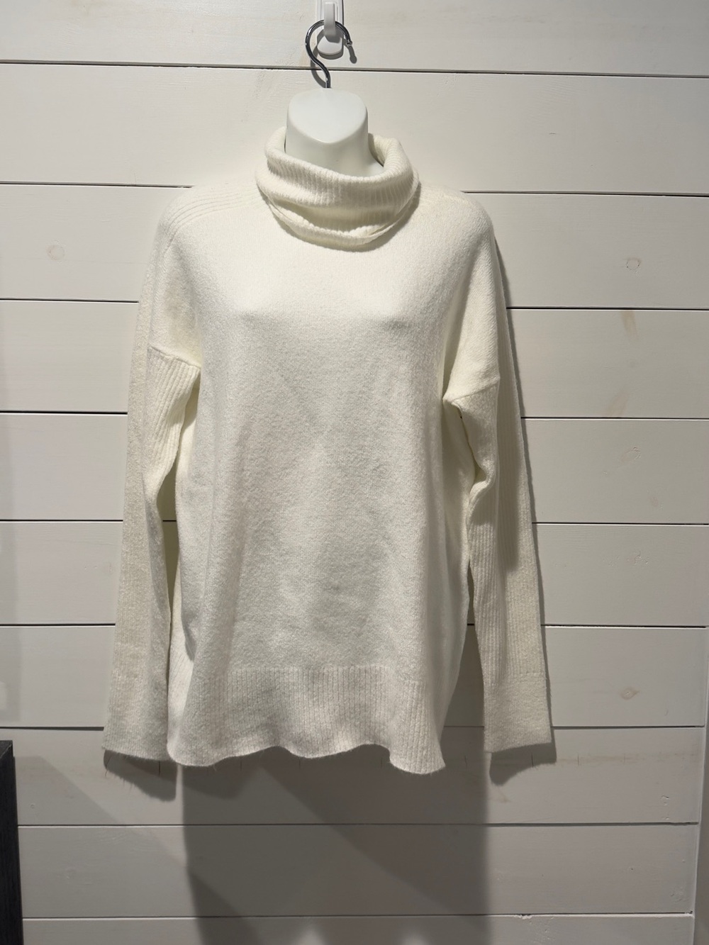 Calvin Klein Jeans Cream Oversized Turtleneck Pullover/Sweater